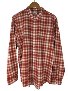 Farah Slim Fit Check Shirt, Rust Red Long Sleeve Button up, Size XL - Picture 1 of 9
