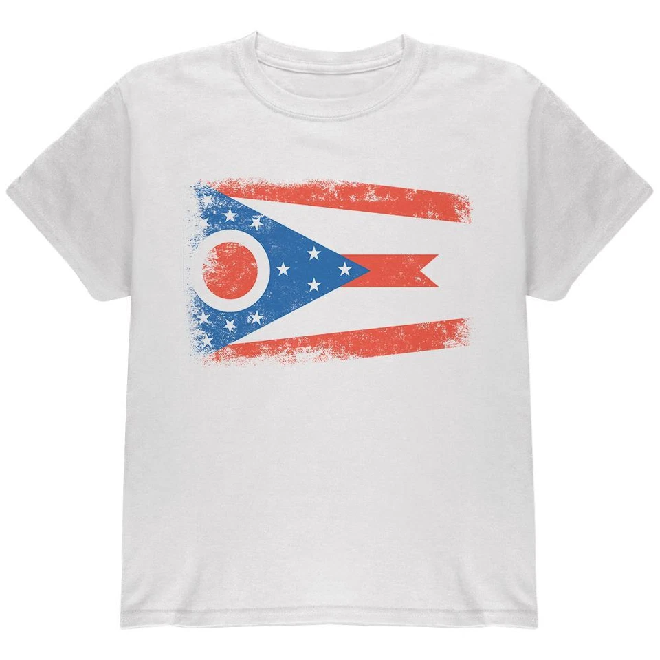 Camiseta juvenil con bandera estatal de Ohio nacido y levantado Foto 1 de 1