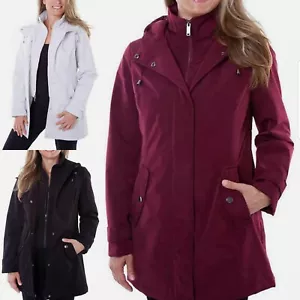 HFX Damas Gabardina Todo Clima Resistente al Agua Viento Lindo y Cálido Parka XS-XL - Imagen 1 de 24