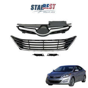 Juego de parrillas inferiores superiores delanteras y soportes de parachoques aptos para Hyundai Elantra 2014-16 - Imagen 1 de 15