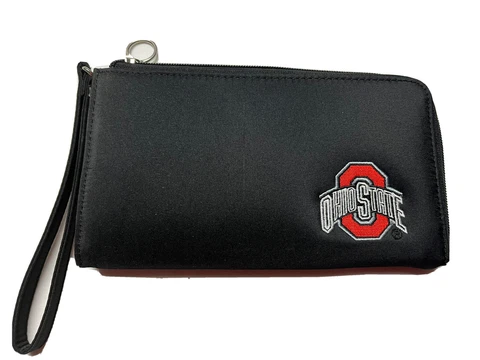 Ohio State University Wristlet Zipper Purse Black Removable Strap Inside Pockets Cover