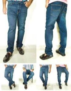 Mens Slim Fit Jeans Relaxed Casual Flex Elegant Skinny Stretch Indigo Denim Pant - Picture 1 of 4