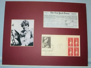 Amelia Earhart -  Lost at Sea over the Pacific Ocean & her own First Day Cover  - Picture 1 of 2