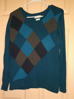 Suéter de Manga Longa 100% Algodão Médio Van Heusen Azul / Cinza - Imagem 1 de 4