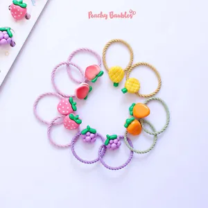 toddler girls hair accessories clips snaps bobbles cute fruits gift present uk - Picture 1 of 12