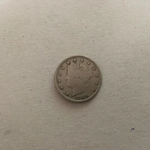 UNITED STATES 5 CENTS 1908 KM # 112 FINE. - Picture 1 of 2