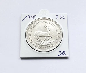 Südafrika 5 Shilling 1948 , Silber ~ Springbock - Bild 1 von 2