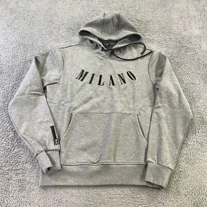 Milano Di Rouge Sweater Mens Medium Sweatshirt Military Luxe Stretch Hoodie Gray - Picture 1 of 8