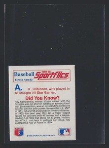 1986 Sportflics Baseball Trivia Quiz #22 158672
