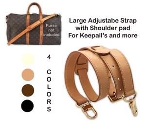Adjust. Crossbody Leather Strap for Keepall Deauville Speedy duffle travel bags - Picture 1 of 12
