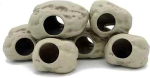 Aquarium Decoration Rock Cave Ceramic Betta Hideout Cichlid Stackable Cave Hidin - Picture 1 of 8