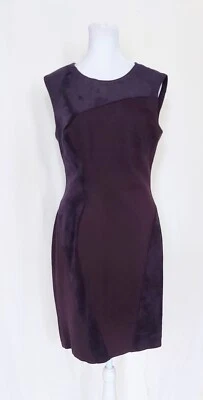 Vestido Saks 5th Avenue Etiqueta Negra Para Mujer Talla 8 Imitación Gamuza Púrpura Forrado Ciruela Foto 1 de 4