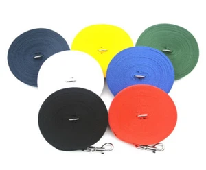 Long Dog Training Lead Leash 1m 2.5m 5m 10m 15m 25 Metres 7 Colours 25mm Webbing - Picture 1 of 39