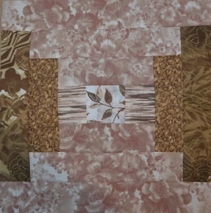 BLOQUES DE EDREDONES - Palacio de Justicia en Malva y Marrones, 11 1/2"- (0716E) Hecho a Mano en EE. UU. - Imagen 1 de 1
