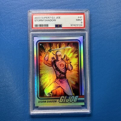 Rare PSA 9 LOW POP GI JOE 2023 SDCC Super 7 CHROME FOIL COBRA STORM SHADOW Card - Image 1 of 3