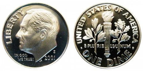 2001 S Proof Roosevelt Dime Cover