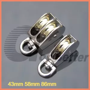Single Double Pulley Rope Pully Lifting Wheel Swivel 43mm 58mm 86mm Zinc Alloy - Picture 1 of 7