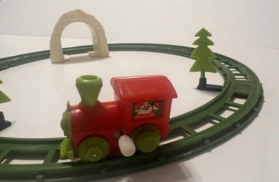 Juego de Tren de Juguete con Cuerda con Tema Navideño Vintage con Santa y Vía de Tren LEER Foto 1 de 4