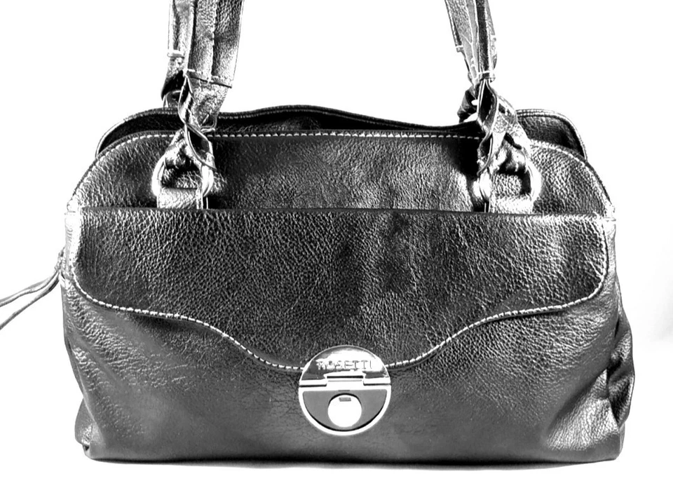 Rosetti  Black Leather Bag, Medium Size, Simply Elegant. Satchel Soft & Supple - Image 1 of 4