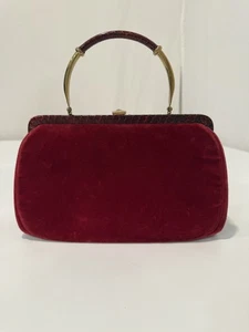 VTG 60's NWT Velvet Morris Moskowitz Purse Top Handle Lizard Trim Evening Bag - Picture 1 of 23