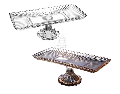 Crystal Clear Platter Rectangle Plate Novelty Wedding Serving Dish - Image 1 of 4