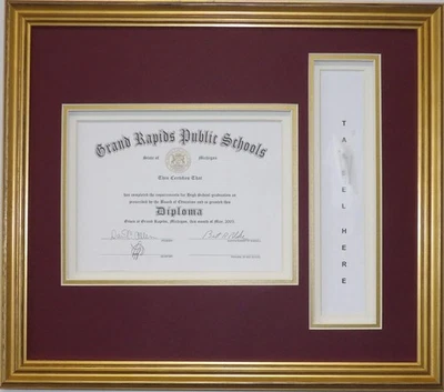 High School Graduation Frame 6x8 Certificate w/ Tassel Opening & Custom Matting - Image 1 of 4