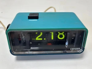 Citizen High Leaf Curtis Blue 5RD025 Flip Clock Patapata Vintage Japan Working - Picture 1 of 5
