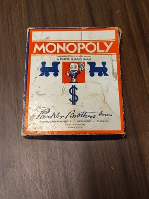 Monopoly Board Game Box Wood Pieces 1936 Parker Brothers - Image 1 of 4