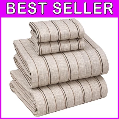 Juego de sábanas 100 % algodón tamaño king, 4 piezas, suaves y Foto 1 de 4