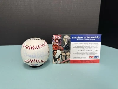 Brooks Robinson Signed Player Logo Stat PSA/DNA ball Autograph FADED SIGNATURE - Image 1 of 4