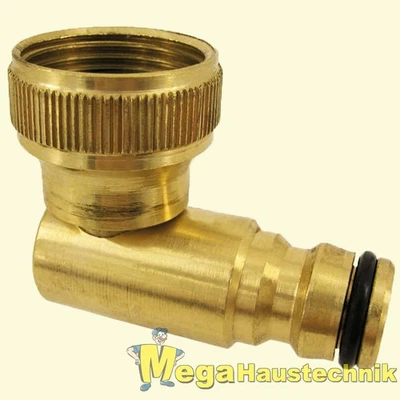 Hahnanschluss drehbar 90° Grad Winkel 3/4" Zoll IG mit Stecker passt für Gardena - Bild 1 von 2