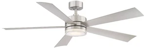 60" Modern Forms Wynd Stainless Steel 2700K LED Smart Ceiling Fan - Picture 1 of 1