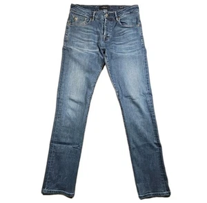 SCOTCH & SODA Jeans Men 32x34 Vernon Slim Fit Skim Amsterdams Blauw Button Fly - Picture 1 of 10