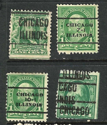 Sc # 279 301 CHICAGO ILLINOIS Precancels Franklin 1 Cent 1894-01 Bureau US 16B51 - Image 1 of 3