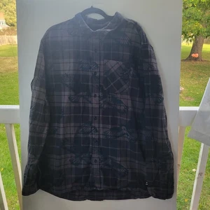 Spyder "Creston" Flannel Long Sleeve Shirt Eagle Size XXL BLACK - Picture 1 of 10