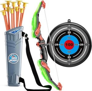TEMI LED Super Archery Kit Kids Bow and Arrow Toy with Light, Suction Cup Arrows - Picture 1 of 10