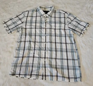 Calvin Klein Shirt Adult Medium White Plaid Button Up Short Sleeve Classic Mens - Picture 1 of 5