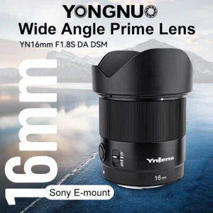 YONGNUO YN16mm F1.8S DA DSM APS-C AF/MF Wide-Angle Prime Lens for Sony E-mount - Picture 1 of 8
