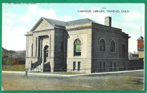 Trinidad Colorado Carnegie Bibliothek Gesamtansicht antike Postkarte - Bild 1 von 2