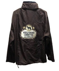 Houston Livestock Show Rodeo World Shows Committee Texas Brown Sewn Jacket M - Picture 1 of 2