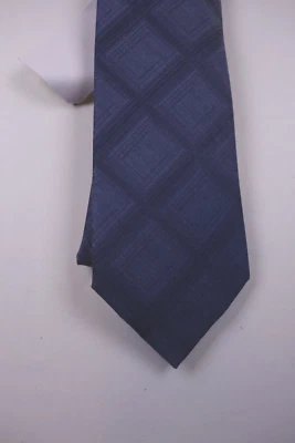 CALVIN KLEIN Blue & Black Plaid Neck Tie NEW Foto 1 de 2