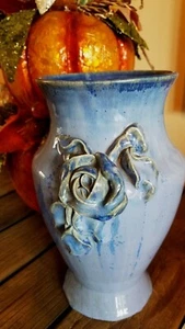 Large FULPER ART POTTERY c 1922 BLUE CRYSTALLINE GLAZED VASE OVAL RACETRACK MARK - Picture 1 of 12