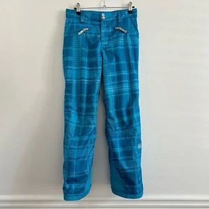 Spyder Vixen Athletic Fit Insulated Ski Pant in Blue Plaid sz Girls 14 Snowboard - Picture 1 of 14