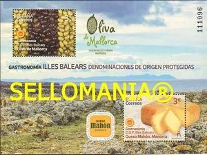 2021 GASTRONOMIA ISLAS BALEARES GASTRONOMY QUESO ACEITUNAS 5465 ** MNH TC24011 - Bild 1 von 1