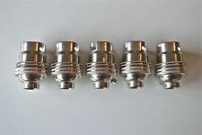 5X NICKEL BAYONET FITTING BULB HOLDER LAMP HOLDER EARTHED SHADE RING 1/2 INCH L4