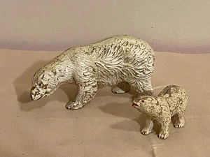 Antique Elastolin Zoo Polar Bear and Cub piece Rare set Germany 1930's al-21 - Picture 1 of 4