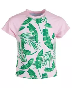 Miken Mermaids Girls Pink & Green Banana Leaf Rashguard Swim Top L 14/16 NWT - Picture 1 of 1