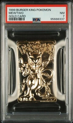 1999 BURGER KING POKEMON GOLD CARD MEWTWO NEAR MINT PSA 7 - Image 1 of 2