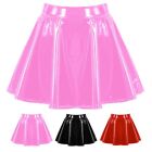 Black Pink Red A Line Skirt with Invisible Zip for Women's Cosplay Clubwear