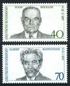 Germany 1159-1160,MNH.Michel 830,832. Hans Bockler.Albert Schweitzer.1975. - Picture 1 of 1